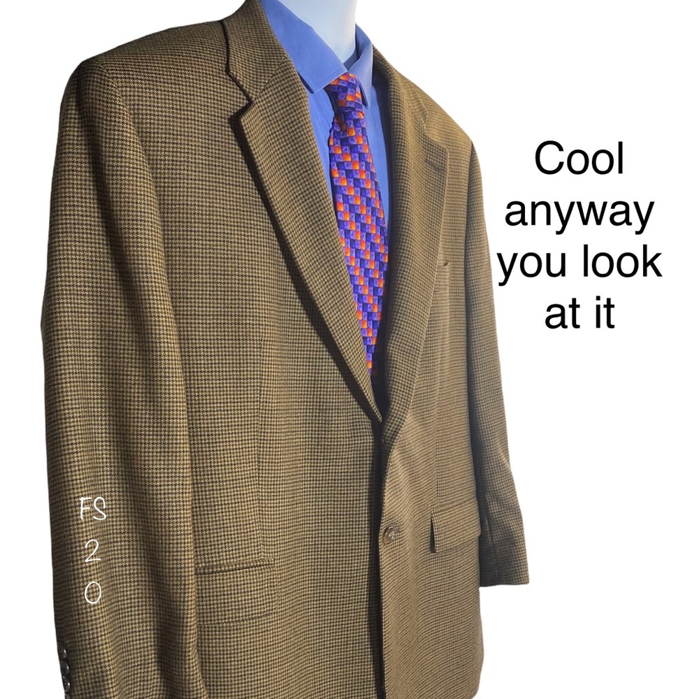 Chaps 100% Wool 🐑 Light Tweed Blazer Single Vent 48R